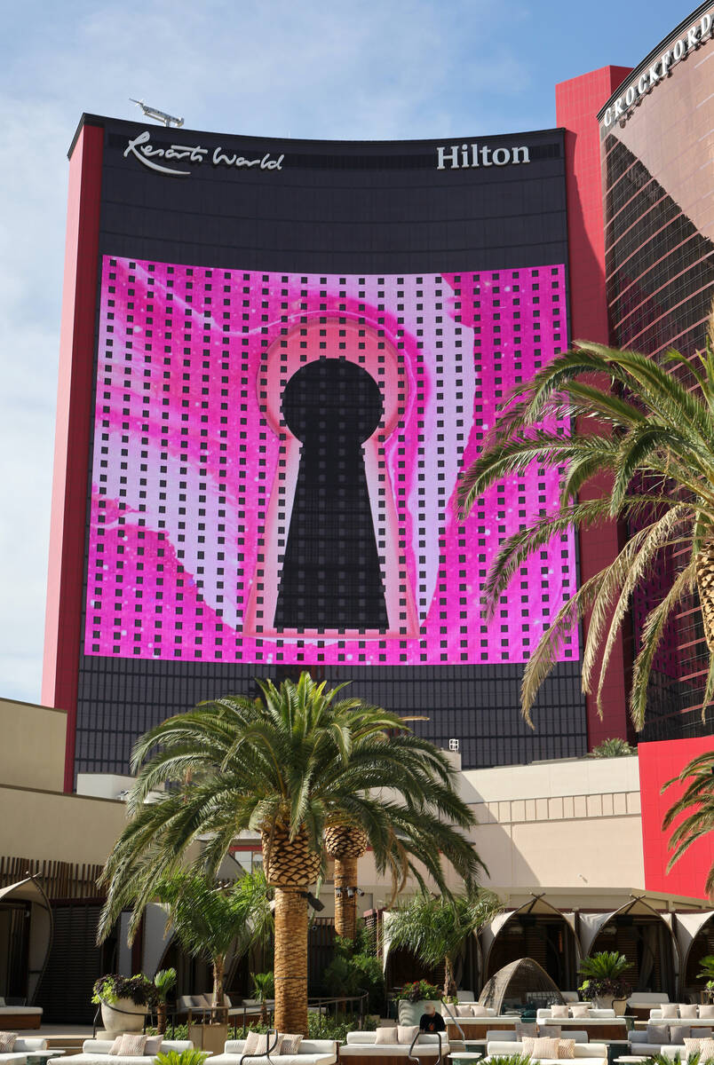 A keyhole is displayed at Resorts World Las Vegas after Resorts World Theatre headliner Katy Pe ...