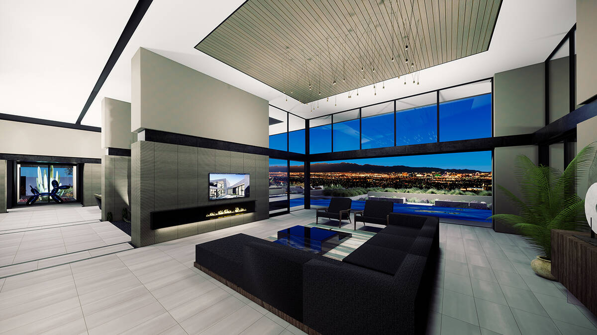 The 8,051-square-foot home is under construction in the luxury Henderson hillside community of ...