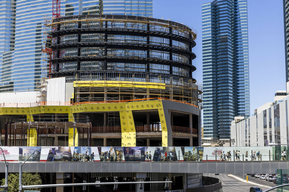 Construction continues on a new retail complex called Project63 being built at CityCenter as pe ...