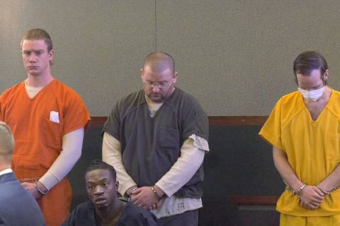 This video screenshot shows from left Andrew Lynam, William Loomis, and Stephen Parshall during ...