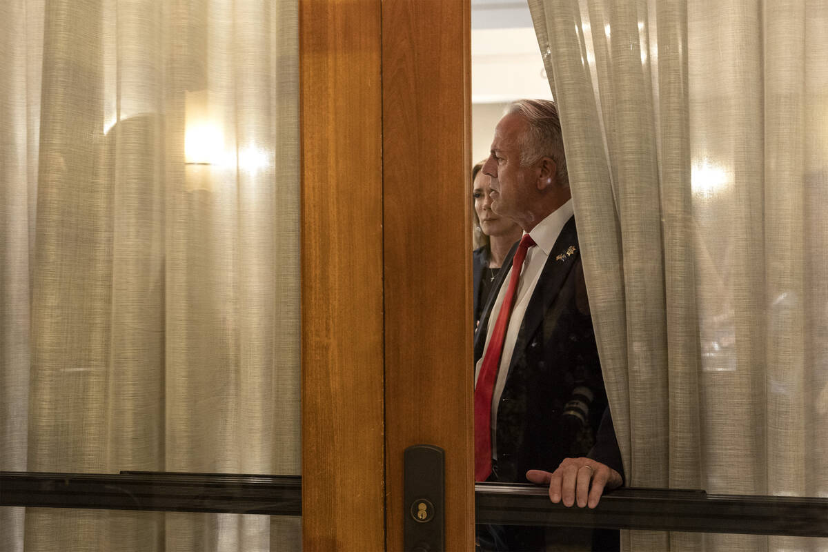 Republican candidate for Nevada governor Joe Lombardo prepares to enter his election party as t ...