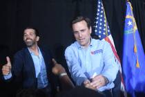 Donald Trump, Jr. with Nevada U.S. Senate candidate Adam Laxalt at a rally in Las Vegas on June ...