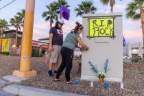Melani Holliday and son Tatsu Holliday create a small vigil for a beloved transient man, Kevin ...