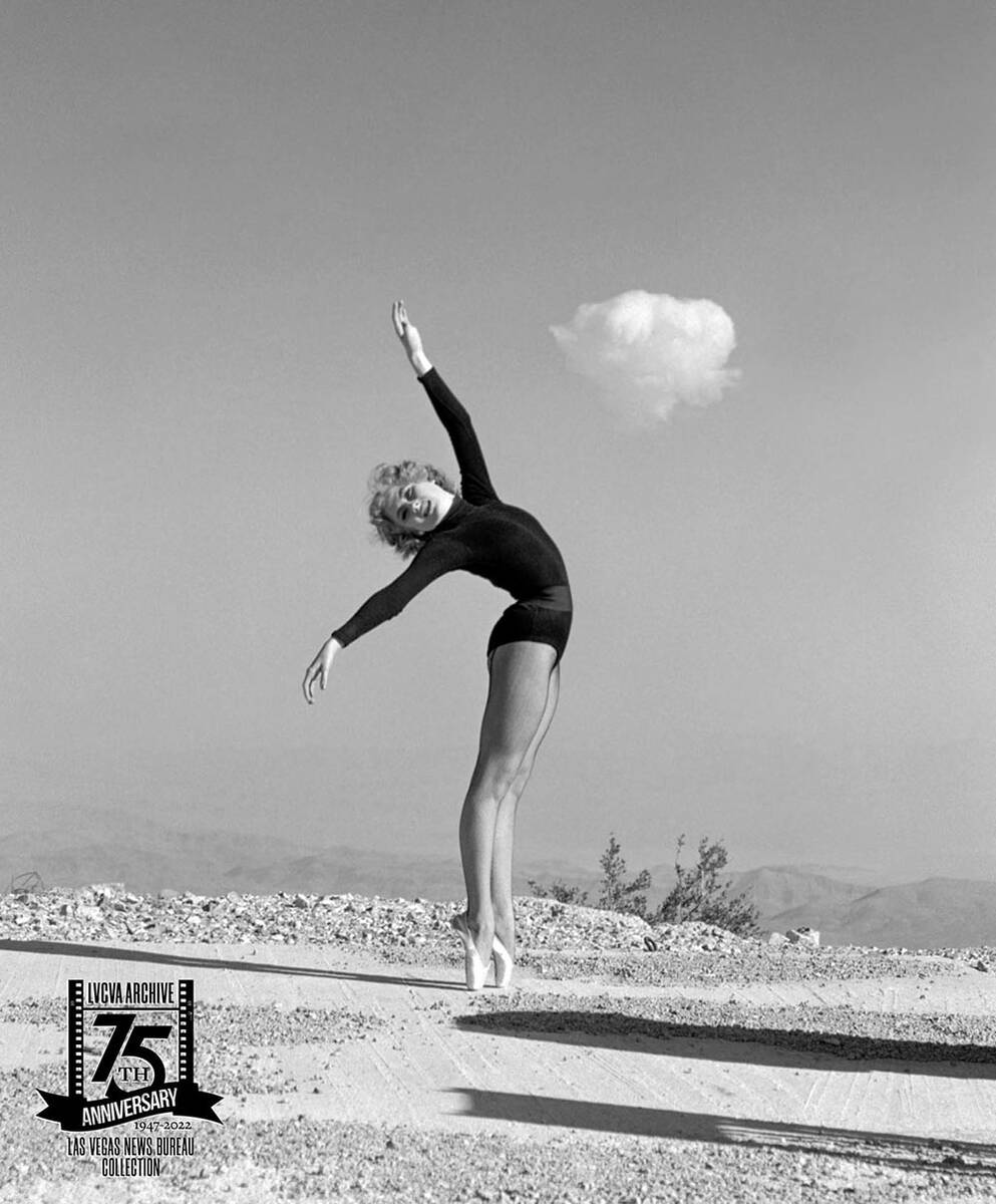 Sally McCloskey, a ballerina and dancer from the Sands hotel, on top of Mount Charleston perfor ...