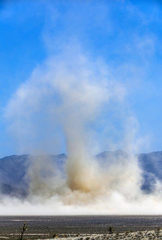 Giant dust clouds are coming off of the dry lake bed while high winds and temperatures continue ...