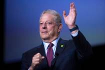 Former vice president Al Gore, founder and chairman of The Climate Reality Project, speaks at t ...