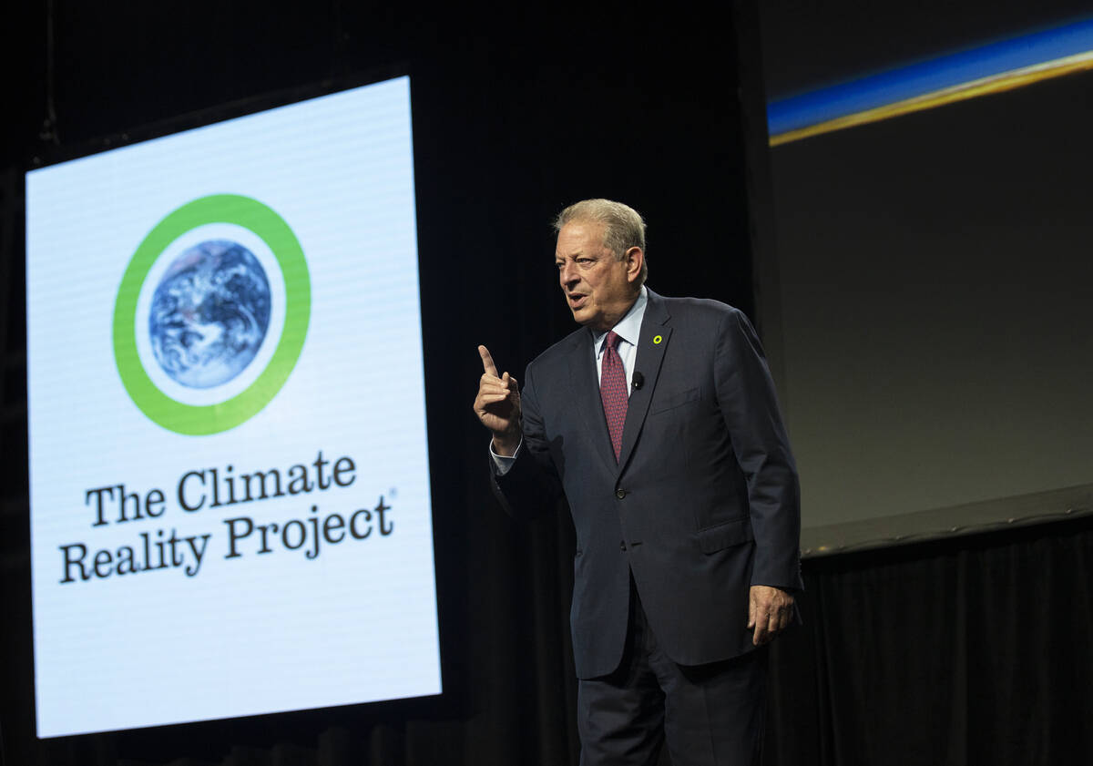 Former vice president Al Gore, founder and chairman of The Climate Reality Project, speaks at t ...