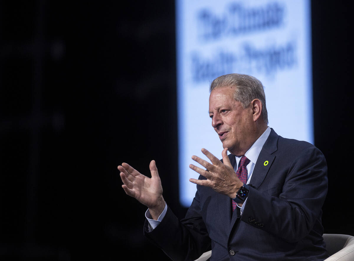 Former vice president Al Gore, founder and chairman of The Climate Reality Project, speaks at t ...