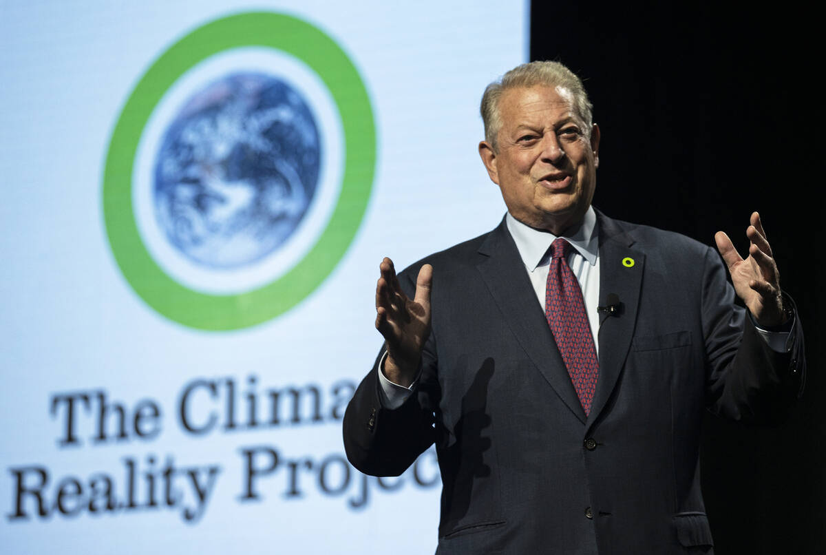 Former vice president Al Gore, founder and chairman of The Climate Reality Project, speaks at t ...