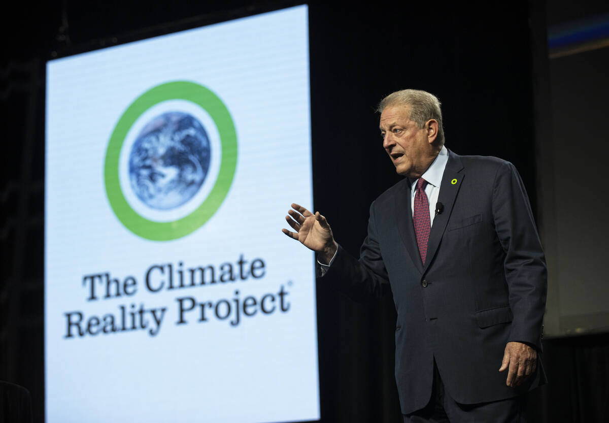 Former vice president Al Gore, founder and chairman of The Climate Reality Project, speaks at t ...