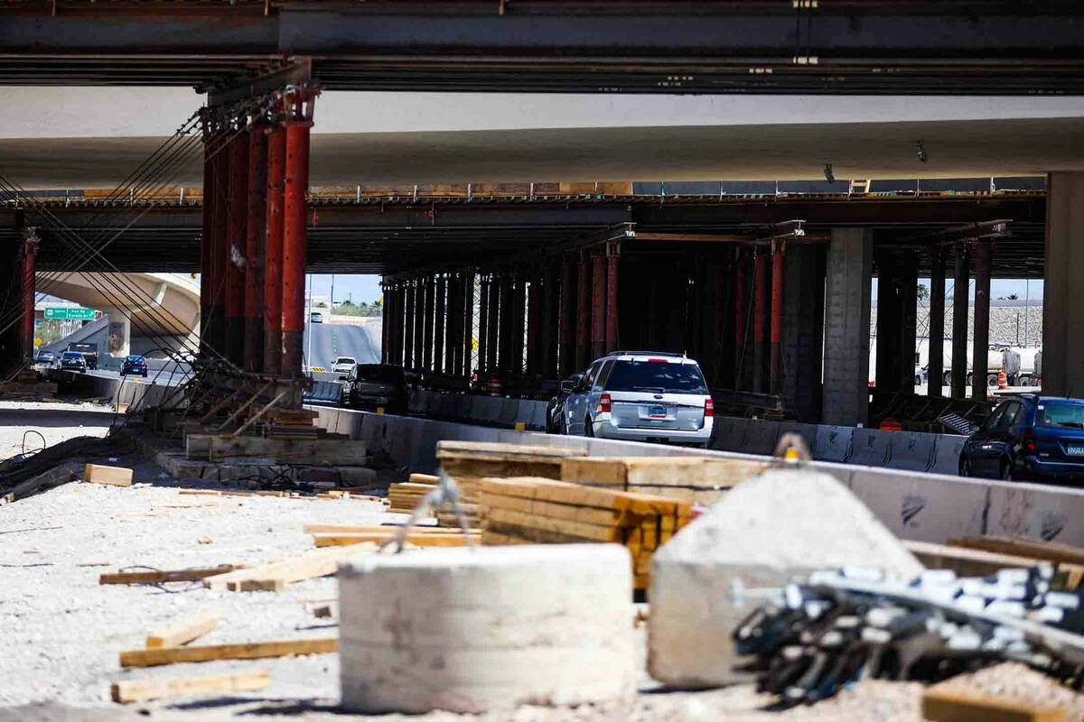 The construction zone where Metro police Detective Justin Terry was killed when a steel beam fe ...