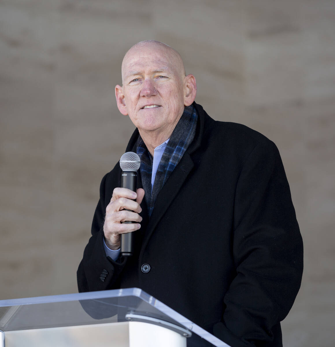 Clark County Commissioner Larry Brown speaks during the official opening ceremony for the new S ...