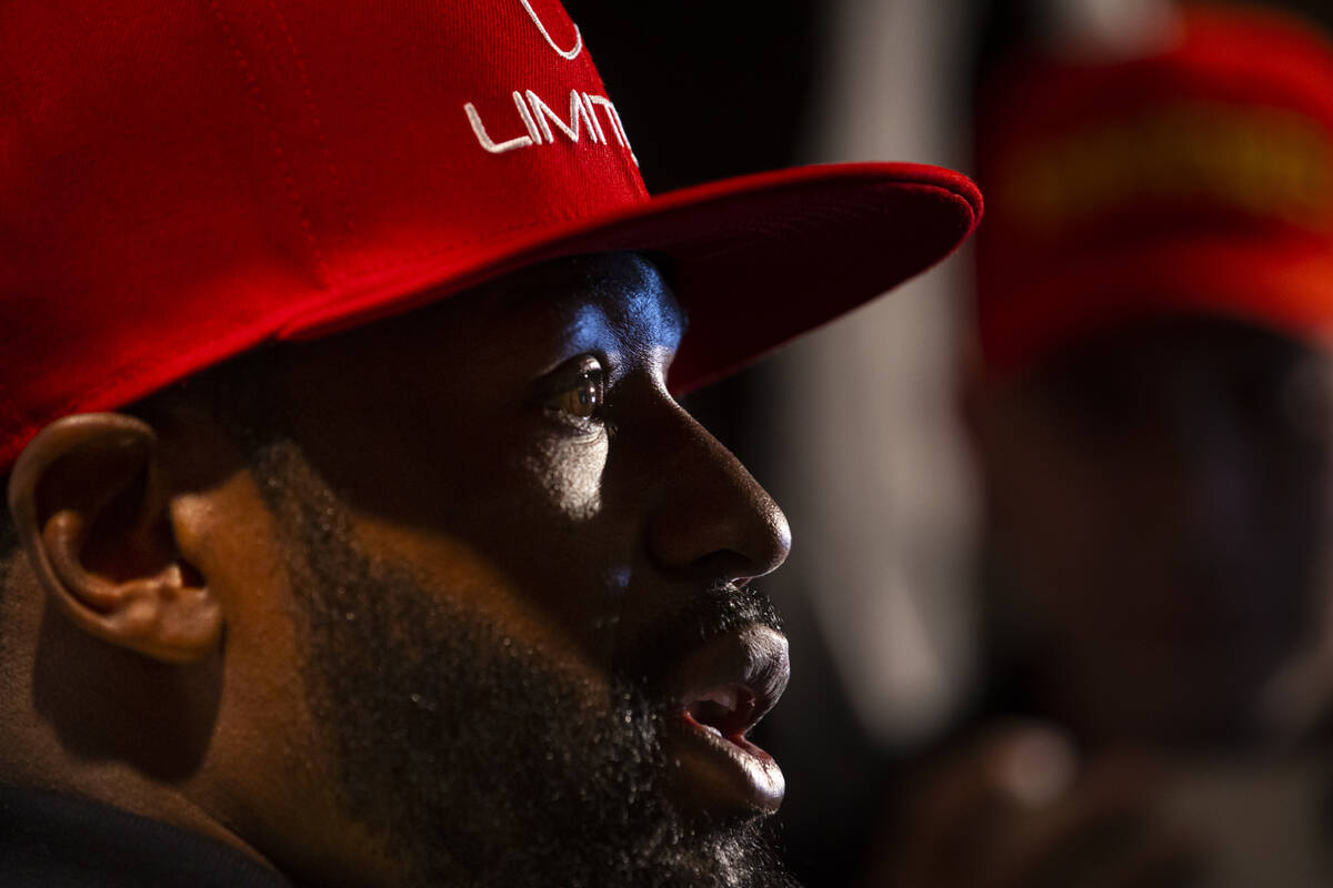 Floyd Mayweather talks with reporters after announcing an exhibition boxing match, that he is s ...