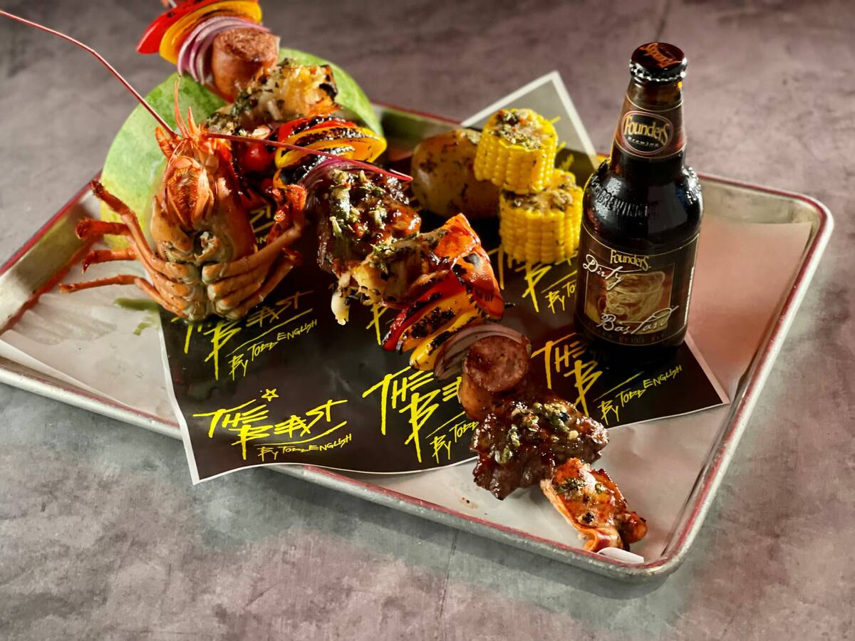 The Beast by Todd English will serve a backyard feast of loaded surf-and-turf kabobs with lobst ...