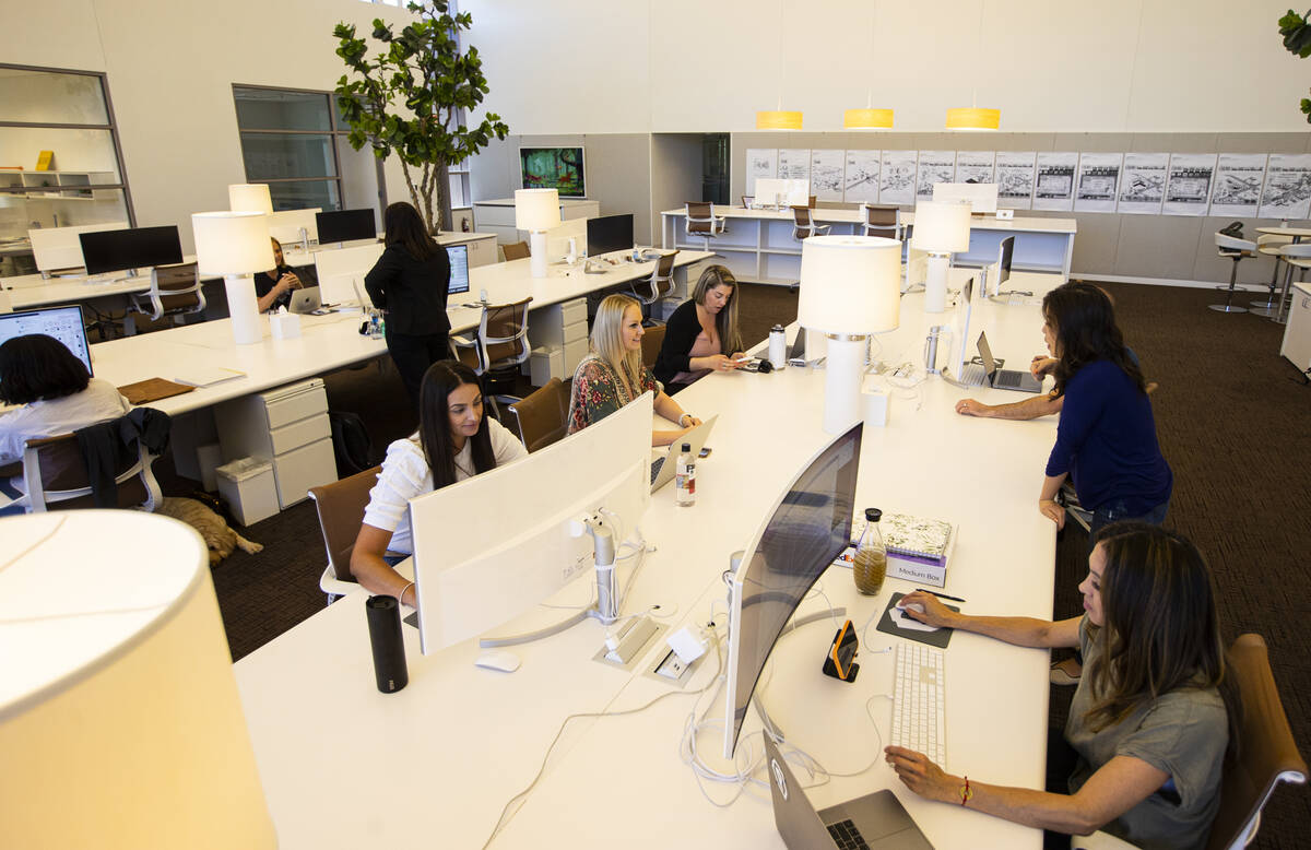 Employees of Playstudios work in their Summerlin office on Thursday, June 16, 2022, in Las Vega ...