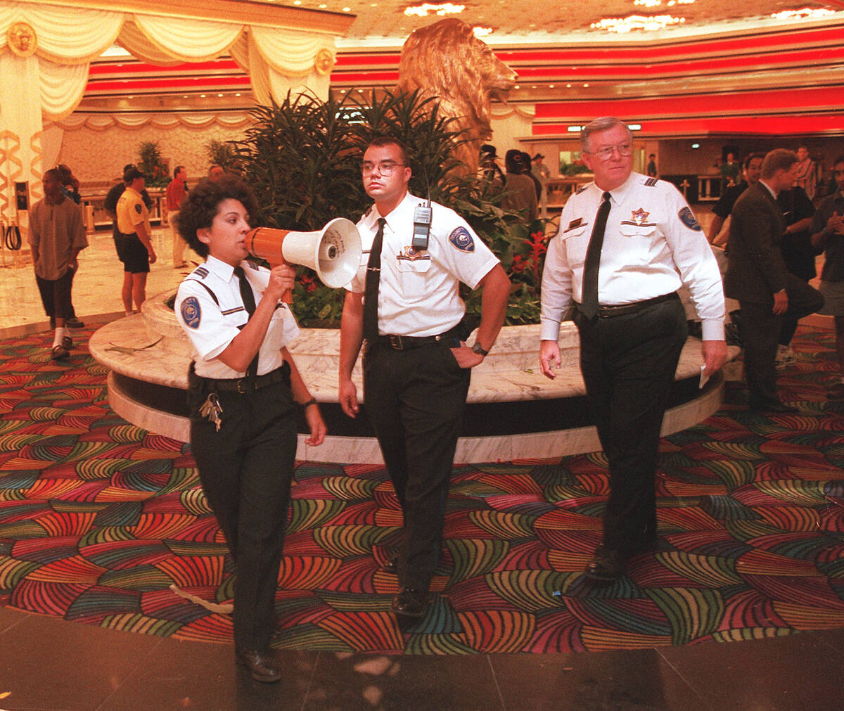 News 6 28 97 MGM Grand Hotel Security remove anyone who was not a registered guest Photo by Cli ...