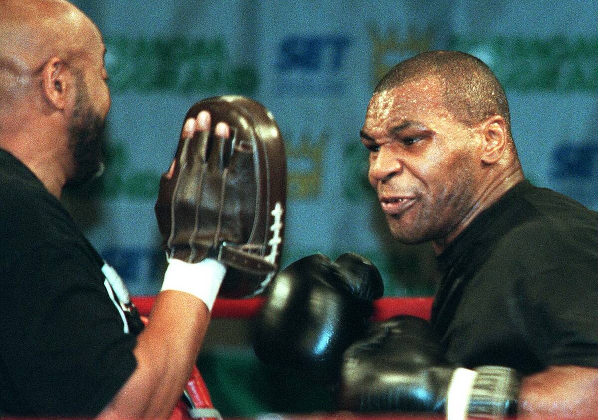 Las Vegas Nevada May 23 TYSON WORKOUT Mike Tyson works out at the MGM Grand Hotel on Friday dur ...