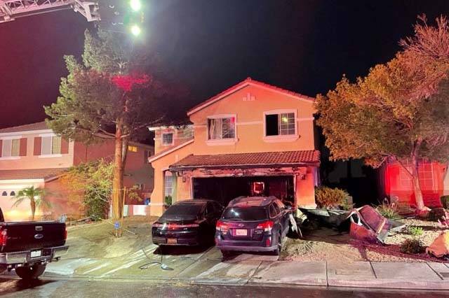 A house fire injured three people and displaced 11 in northwest Las Vegas early Friday, June 17 ...