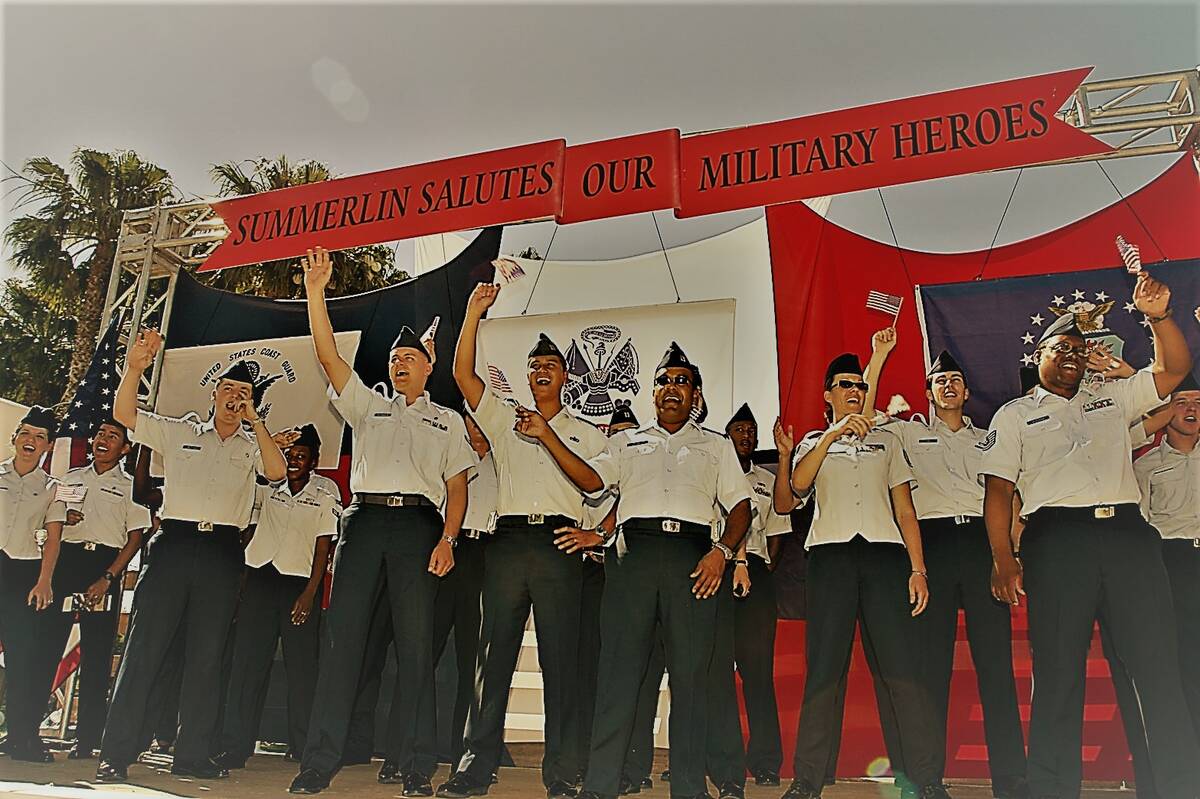 The “All Star Salute to the Military” float makes its debut in the 2004 Summerlin Council P ...
