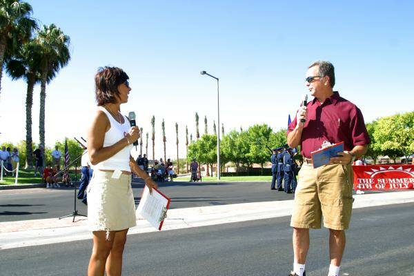 Former KLAS-TV, Channel 8 anchor Polly Gonzalez and KTNV, Channel 13 anchor Dave Courvoisier s ...