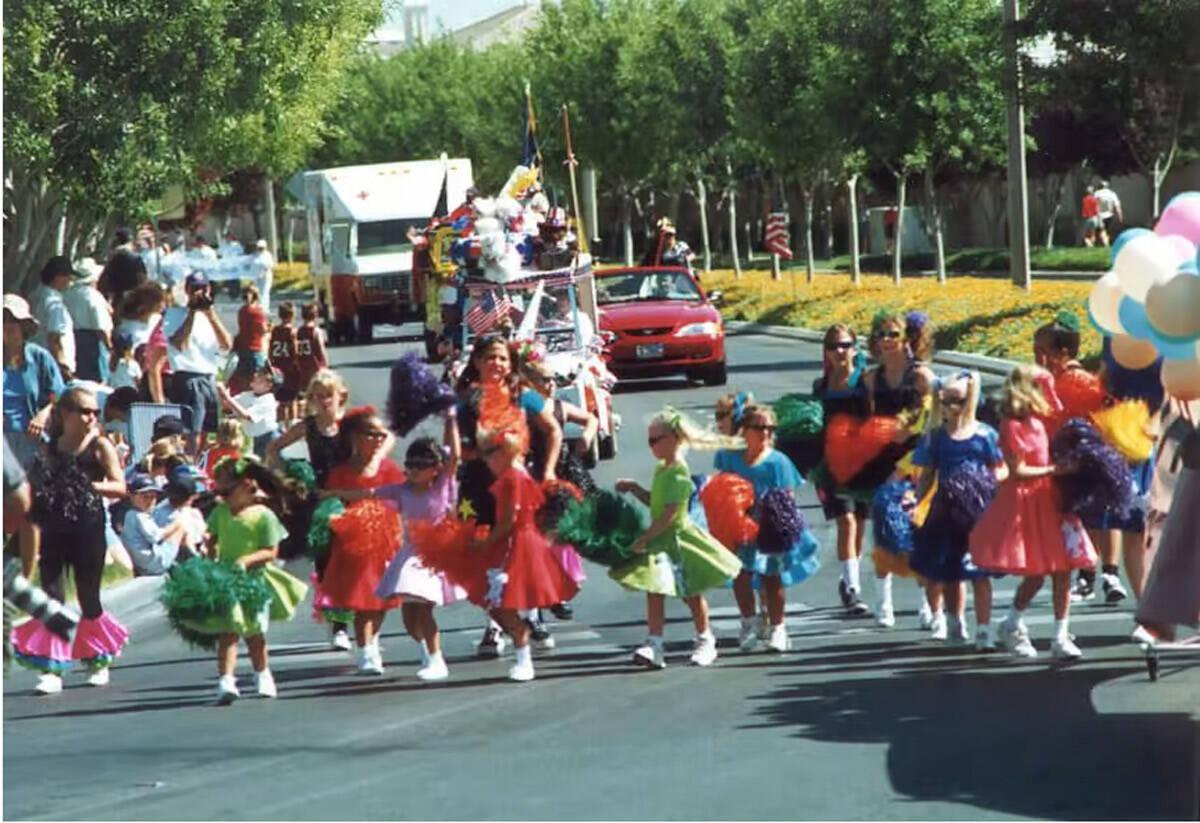 Desert Gymcats walk in the 2000 Summerlin Council Patriotic Parade. (Courtesy of Summerlin Council)