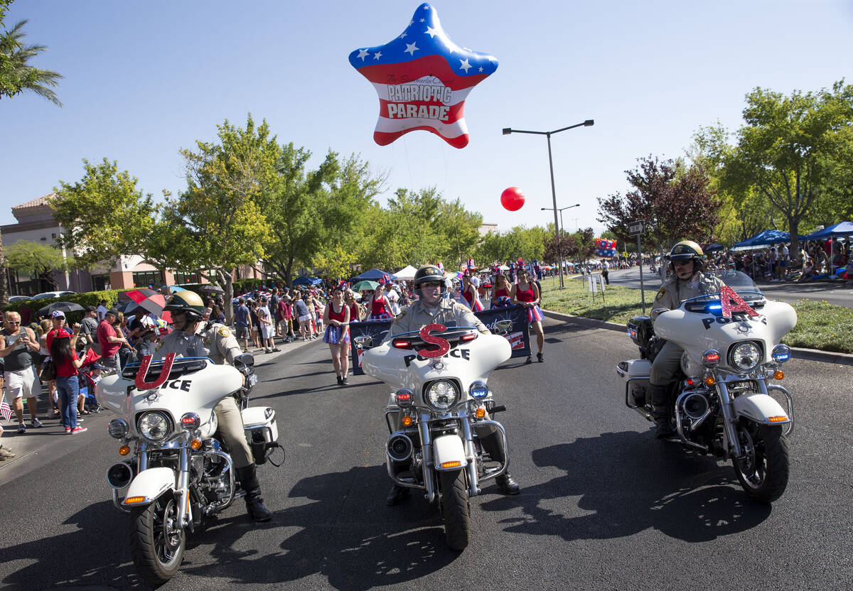 Members of the Metropolitan Police Department traffic bureau lead the start of the 2018 Summerl ...