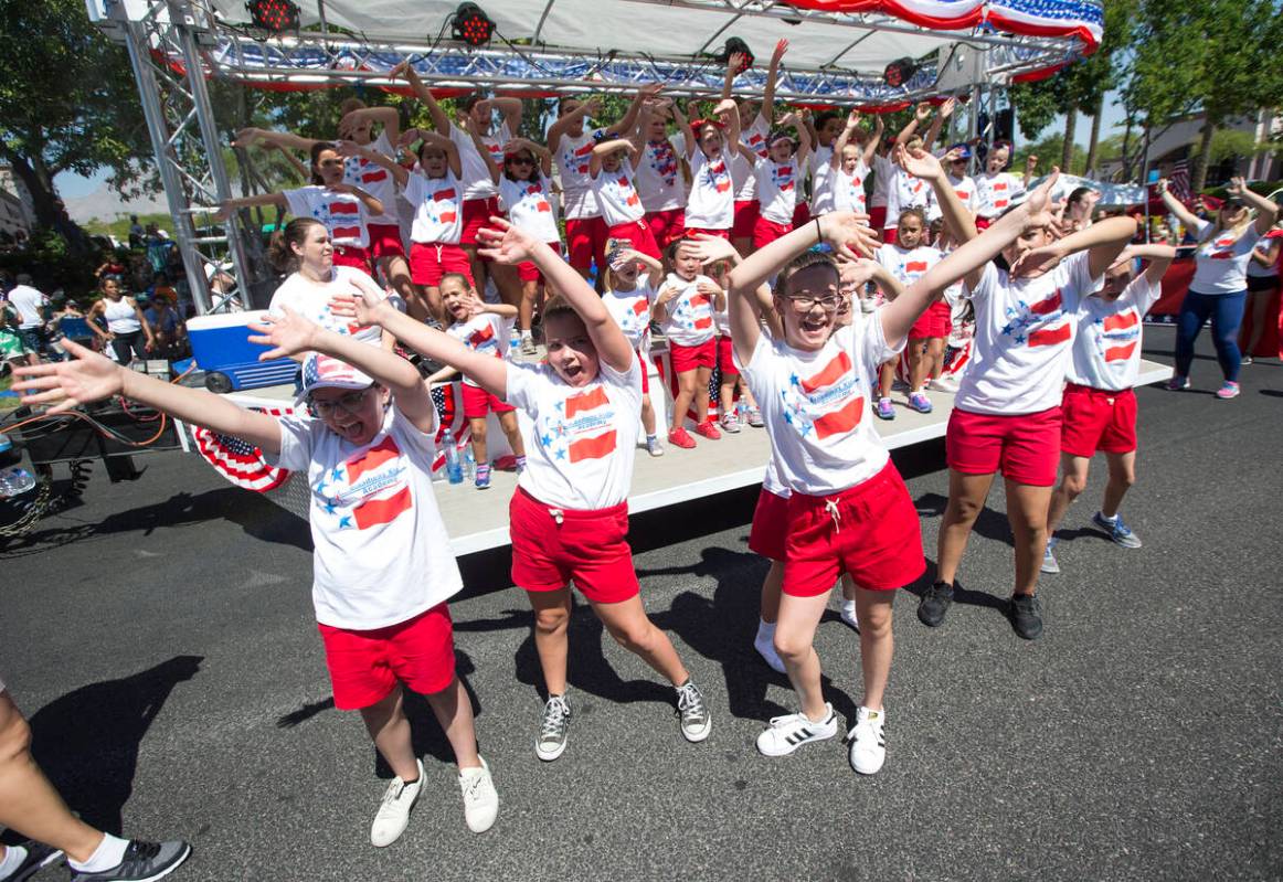 Members of the Broadway Kids Academy Performance Company perform during the 2018 Summerlin Coun ...
