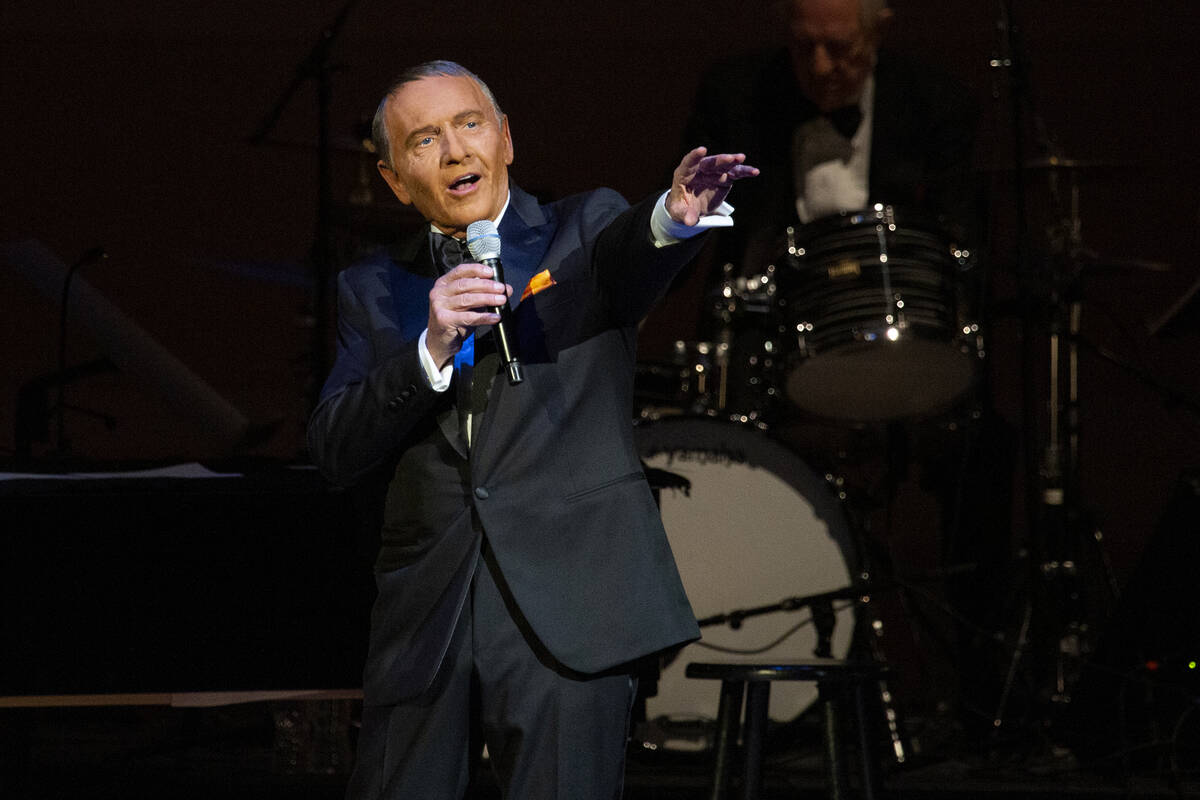 Bob Anderson performs onstage as Frank Sinatra for 'One More For The Road' at Carnegie Hall on ...