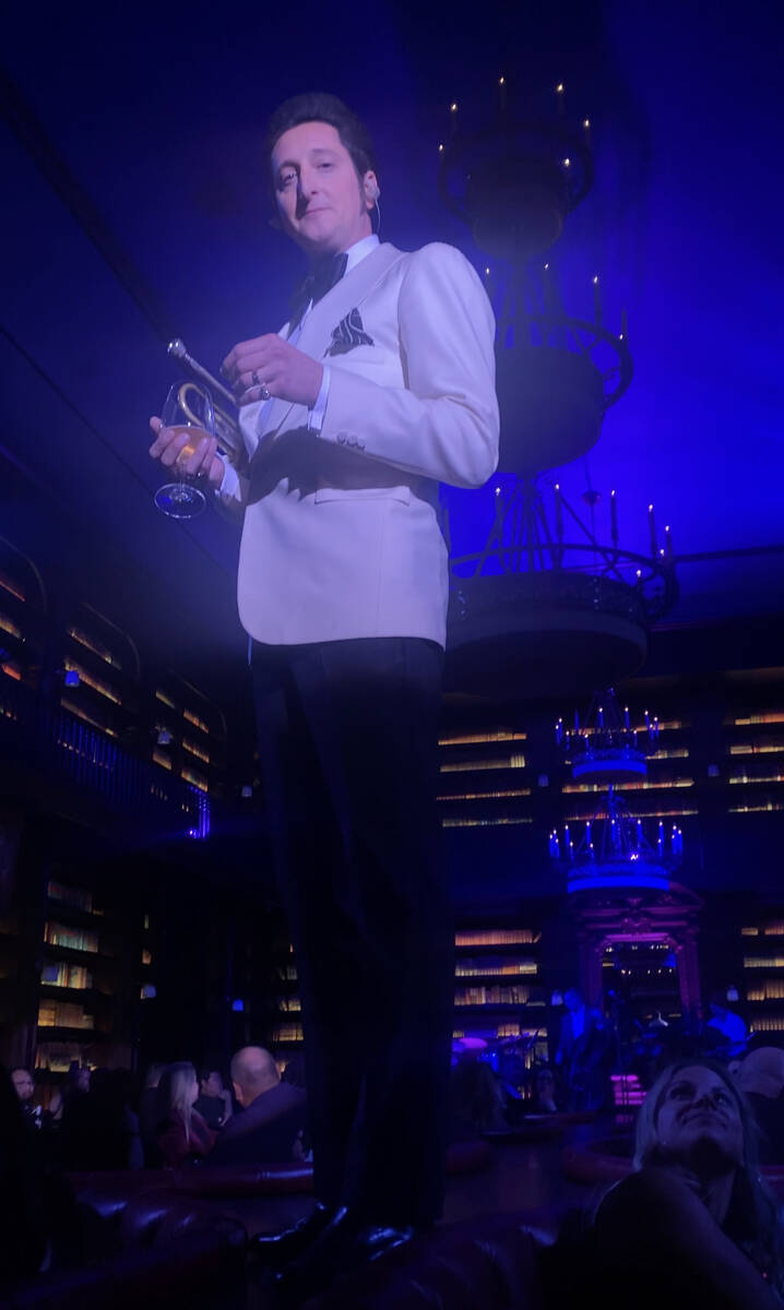 Bandleader Brian Newman is shown at NoMad Library at Park MGM on Halloween 2021. (John Katsilom ...