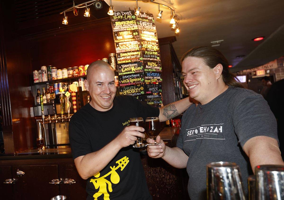 Kyle Weniger, former head brewer of Joseph James Brewing Co., left, and Chris Gutierrez, Atomic ...