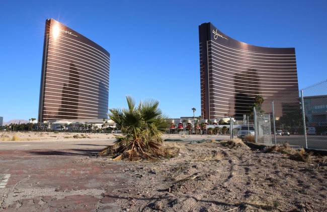 A vacant lot across from the Wynn Las Vegas hotel-casino photographed on Thursday, Dec. 14, 201 ...
