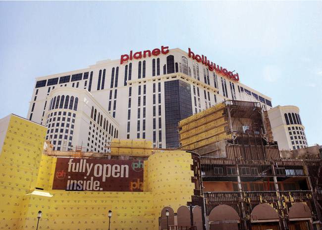 The exterior of Planet Hollywood Resort gets a makeover as it changes its identity from the Ala ...