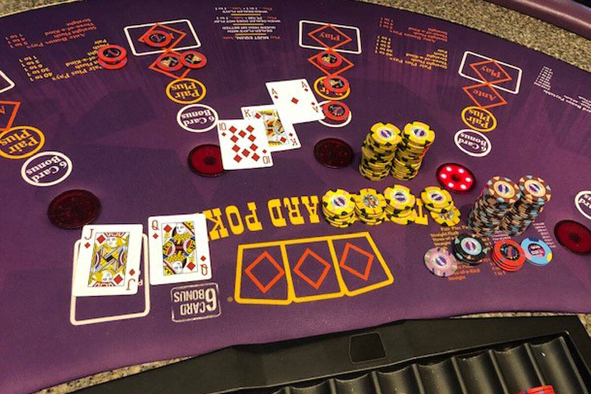 A California visitor hit a jackpot Sunday, June 19, on Three Card Poker at Harrah’s Las Vegas ...