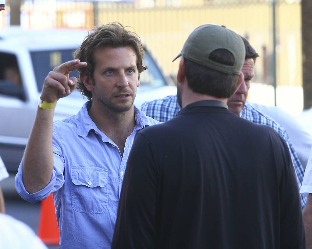 Bradley Cooper, star of the movie “The Hangover,” talks with