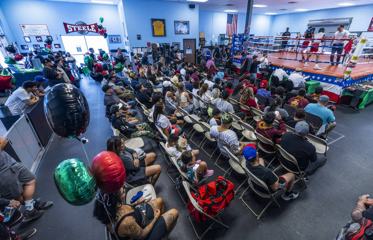 Attendees enjoy watching the fight action during the 2nd Annual Juneteenth Classic! boxing exhi ...