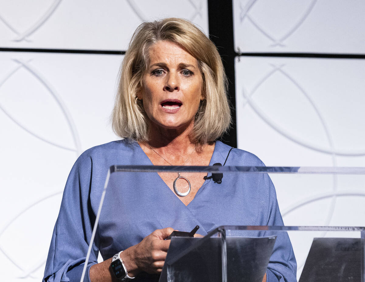 Tina Quigley, president and CEO of the Las Vegas Global Economic Alliance, speaks during the 42 ...