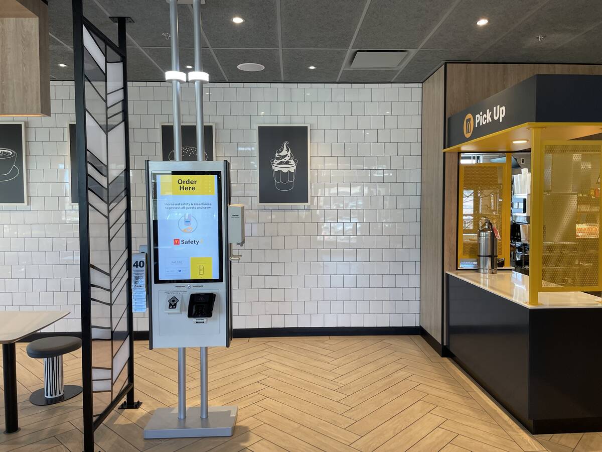 The order kiosk and pick-up window in Henderson's new McDonald's, which opens on Saturday, June ...