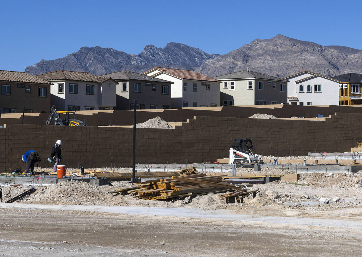 Construction is underway for a new housing community at Skye Canyon Park Drive and Lavange Stre ...