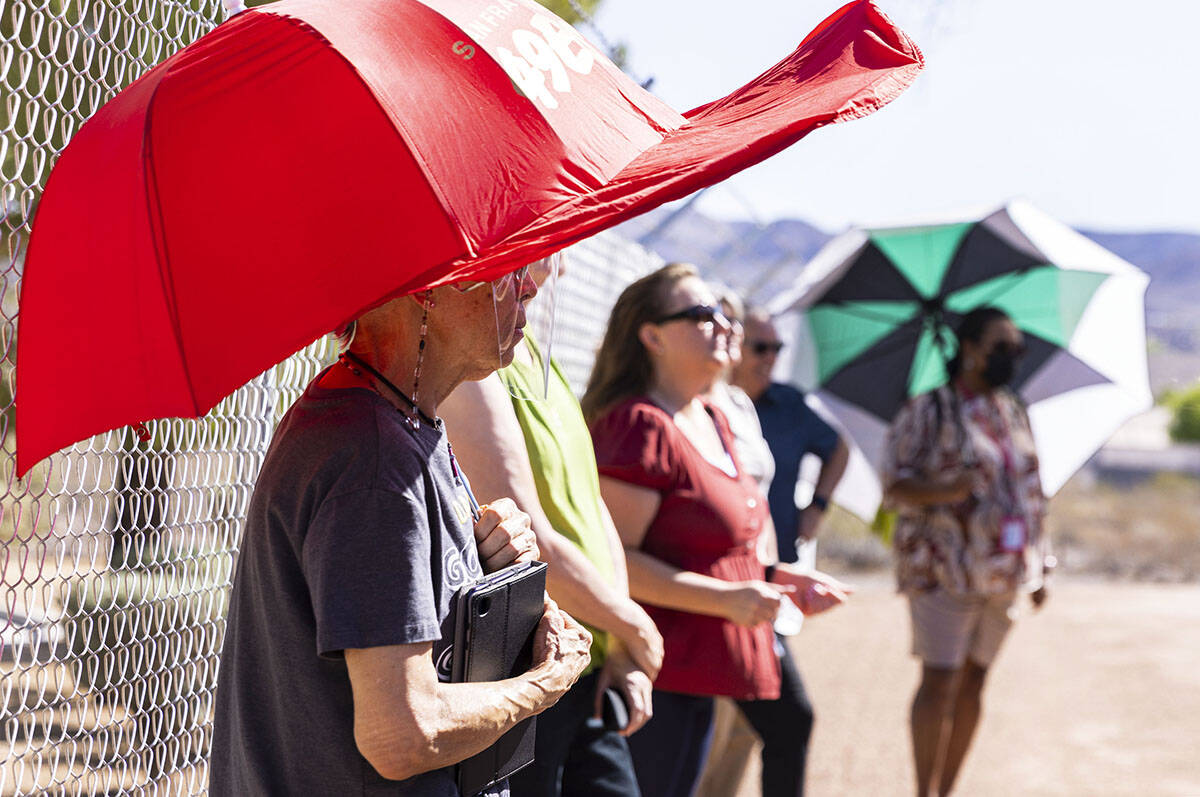 Umbrellas will be a good idea to create some shade this week. Sunny conditions with a high near ...