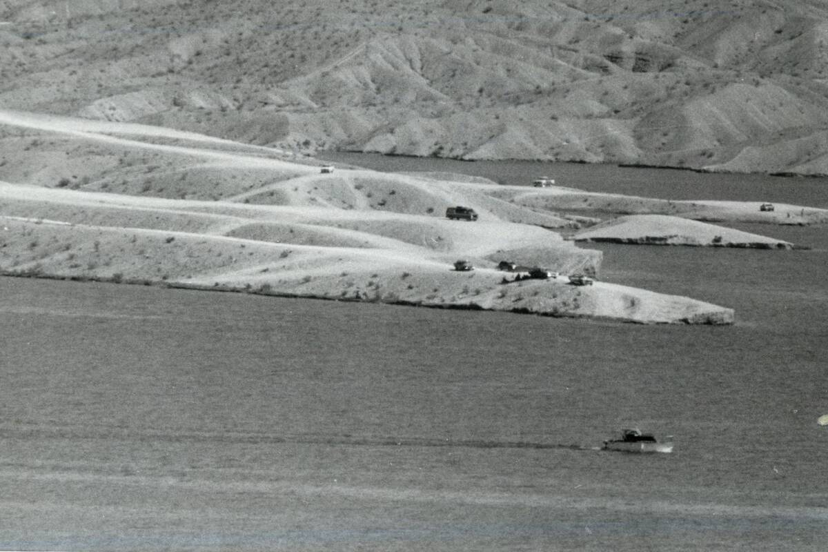A boat is seen on Lake Mead on July 12, 1983. (Las Vegas Review-Journal)