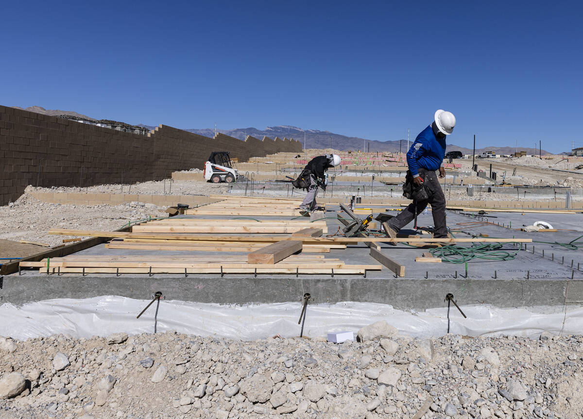 Construction is underway for a new housing community at Skye Canyon Park Drive and Lavange Stre ...