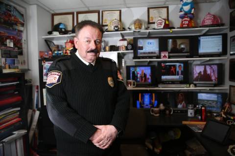 Las Vegas Fire and Rescue Public Education and Information Officer Tim Szymanski, at his Las Ve ...