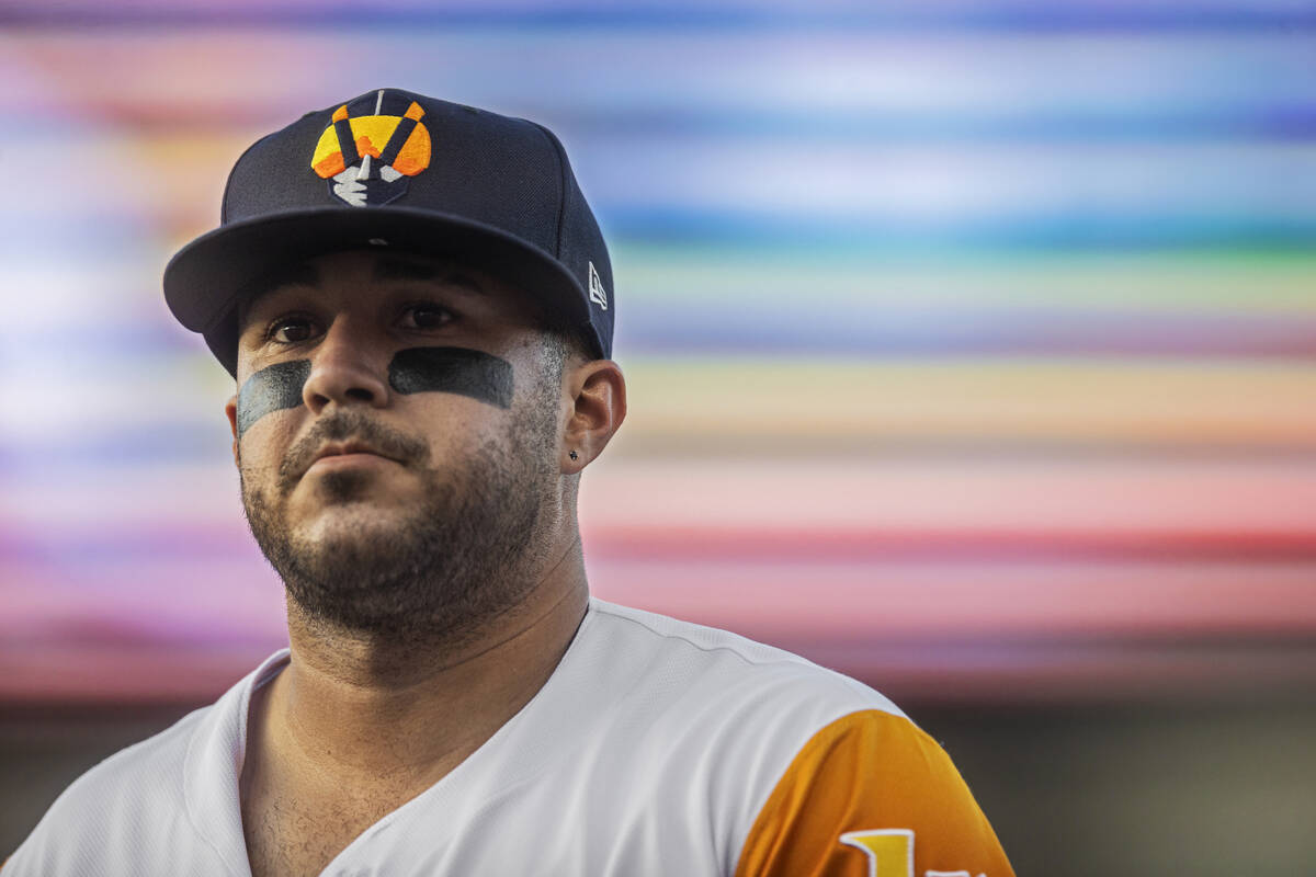 Aviators infielder Vimael Machin (9) during a minor league baseball game against the Albuquerqu ...