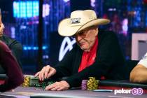 Doyle Brunson plays on "High Stakes Poker" at the PokerGO studio. (Antonio Abrego/PokerGO)