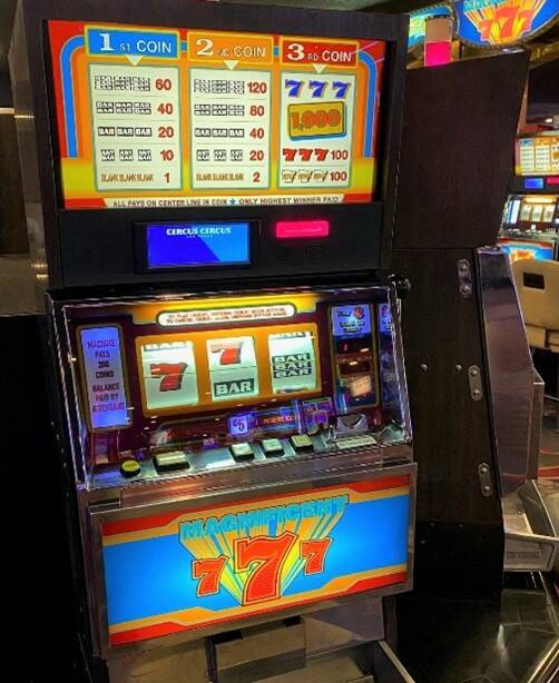 Circus Circus has installed $5 coin-operated slot machines to go alongside its $1 coin machines ...