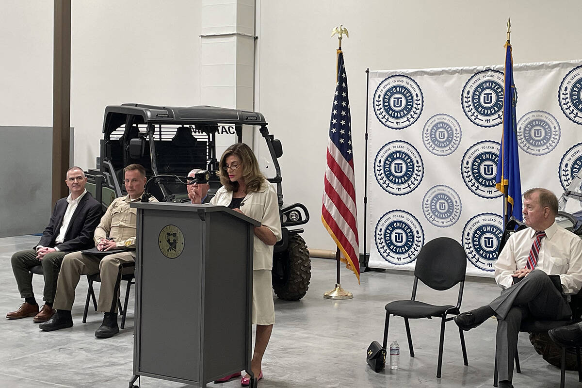Touro University CEO and Provost Shelley Berkley speaks Thursday, June 30, 2022, at the Reality ...