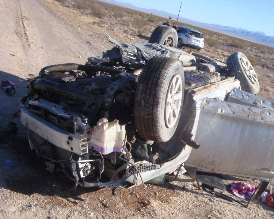 State patrol photo of the Toyota where three members of an Idaho family were killed when Tyler ...