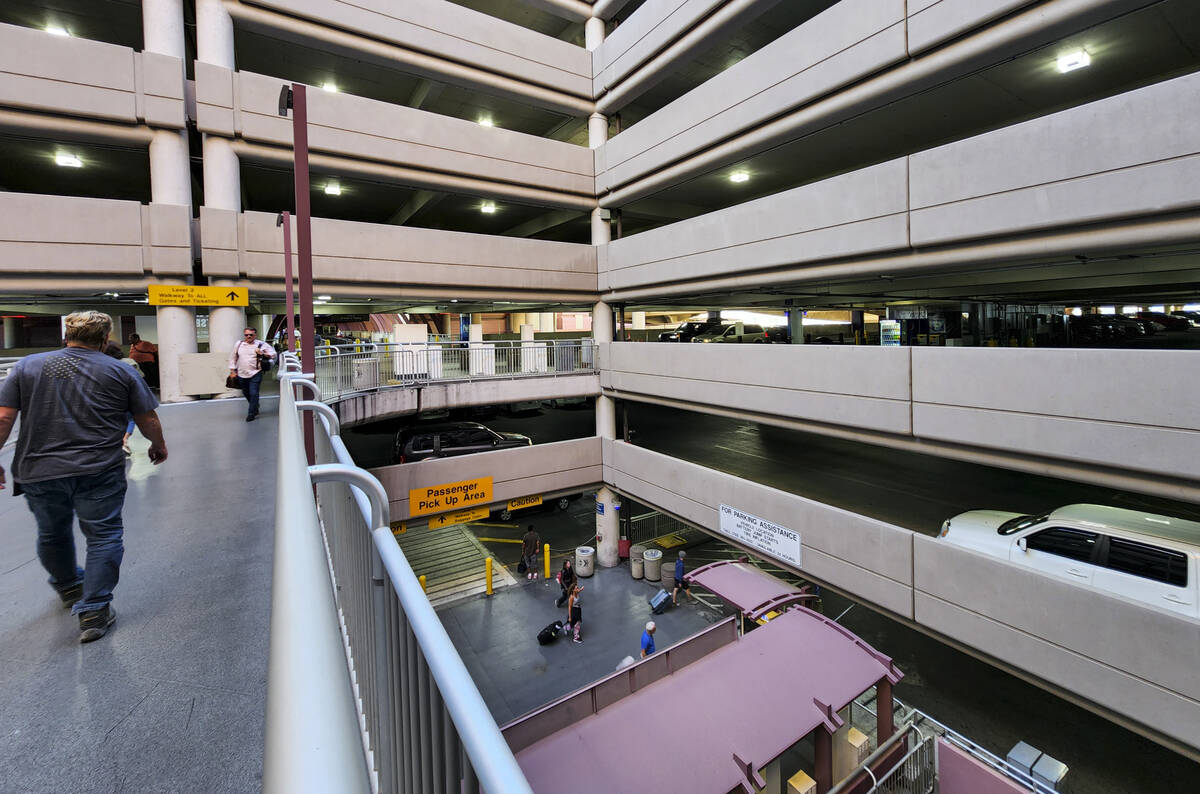 A view of the public parking garage at Harry Reid International Airport on Wednesday, June 29, ...