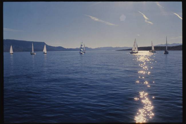 Yacht races at Callville Bay on Lake Mead in November 1972. (File/Las Vegas Review-Journal)