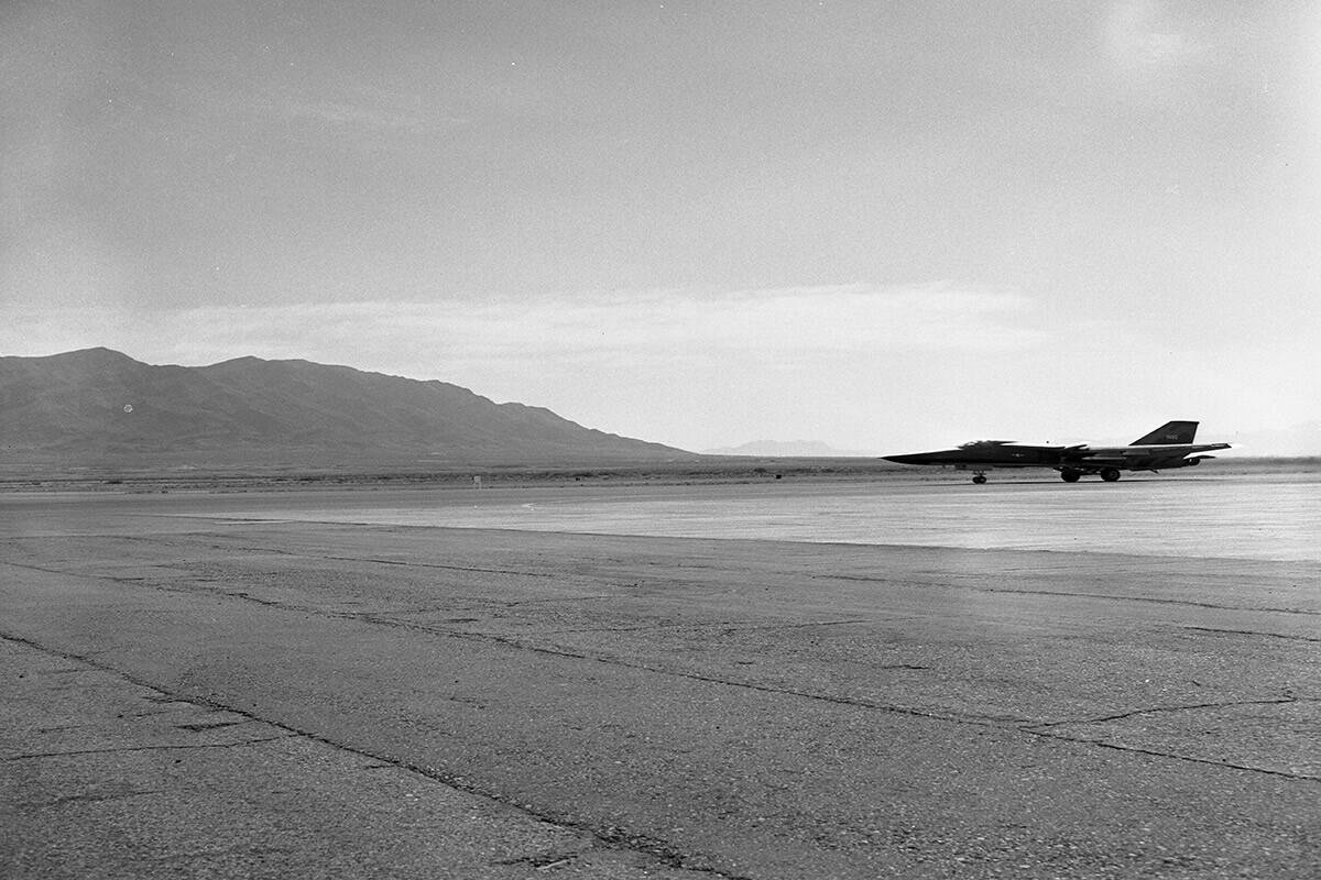 Nevada Senator Howard Cannon becomes the first non-active military duty flyer to pilot the newe ...